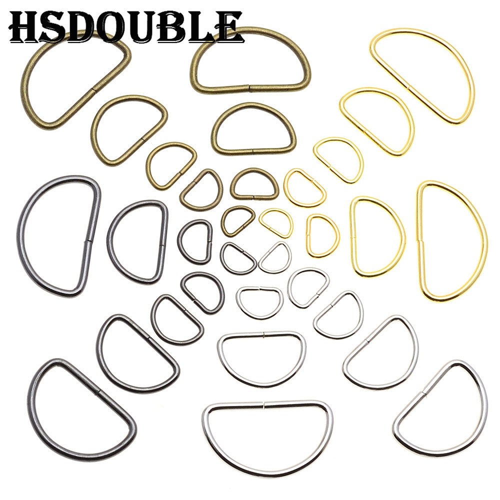 

10 Pcs/Pack Non-Welded Nickel Plated D Ring Semi Ring Ribbon Clasp Knapsack Belt Buckle