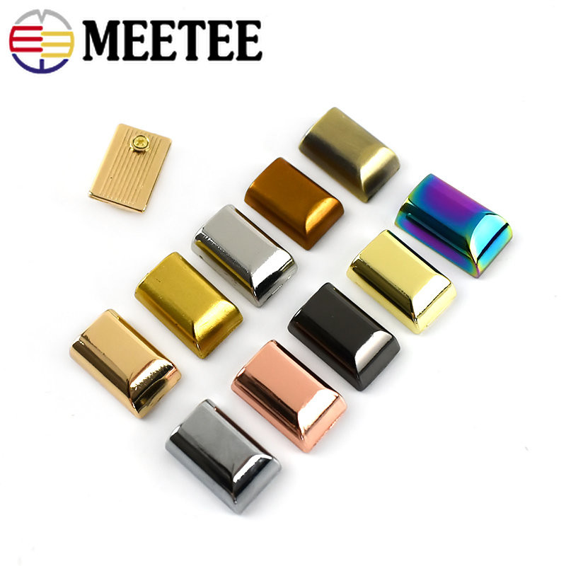 

10/30Pcs Meetee Metal Zipper Pull Tail Lock Clip Buckles Rope Cord Stop Plug Head Screw Diy Bags