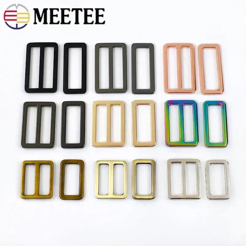 

5/10Pcs 20-50Mm Metal Buckles Bag Tri Glide Ring Buckle Webbing Straps Belt Adjuster Clasp Hooks Diy