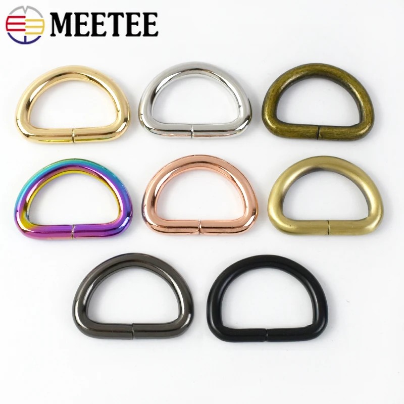

10Pcs 13-50Mm Metal D Ring Buckles For Strap Backpack Bag Hooks Belt Webbing Loops Clasp Garment Diy