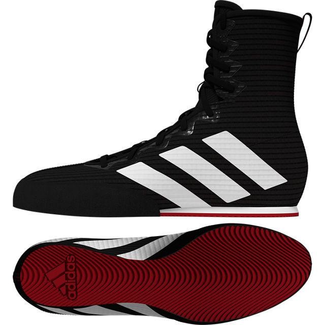 TERBARU ADIDAS COMBAT BOX HOG 4 BOXING SHOES BLACK RED WHITE - SEPATU TINJU GULAT MUAY THAI KICK