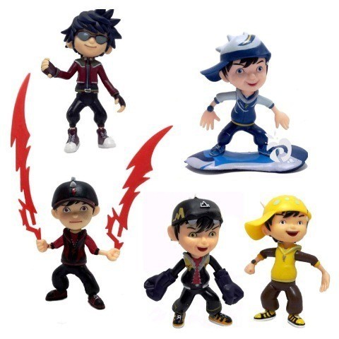Action Figure Boboiboy Petir Gempa Angin Topan Fang Set isi 5