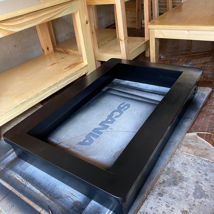 Tatakan kompor tanam cat hitam