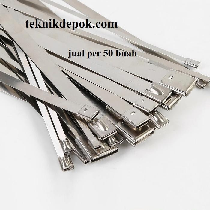 

Kabel Tis Strapping 19 x 1000 mm Cable Tie Stainless Ties Per 50 Buah