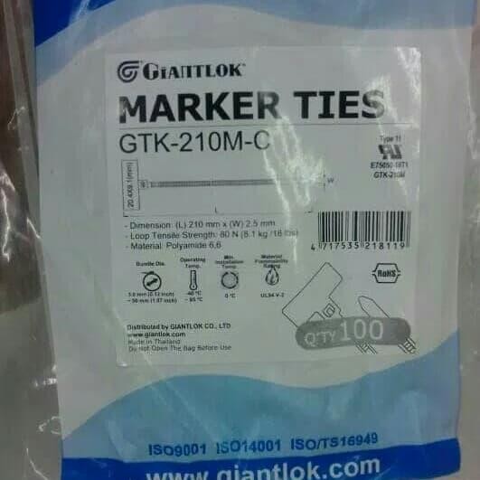

Kabel ties label 20cm giantlok/marker ties label 20cm giantlok