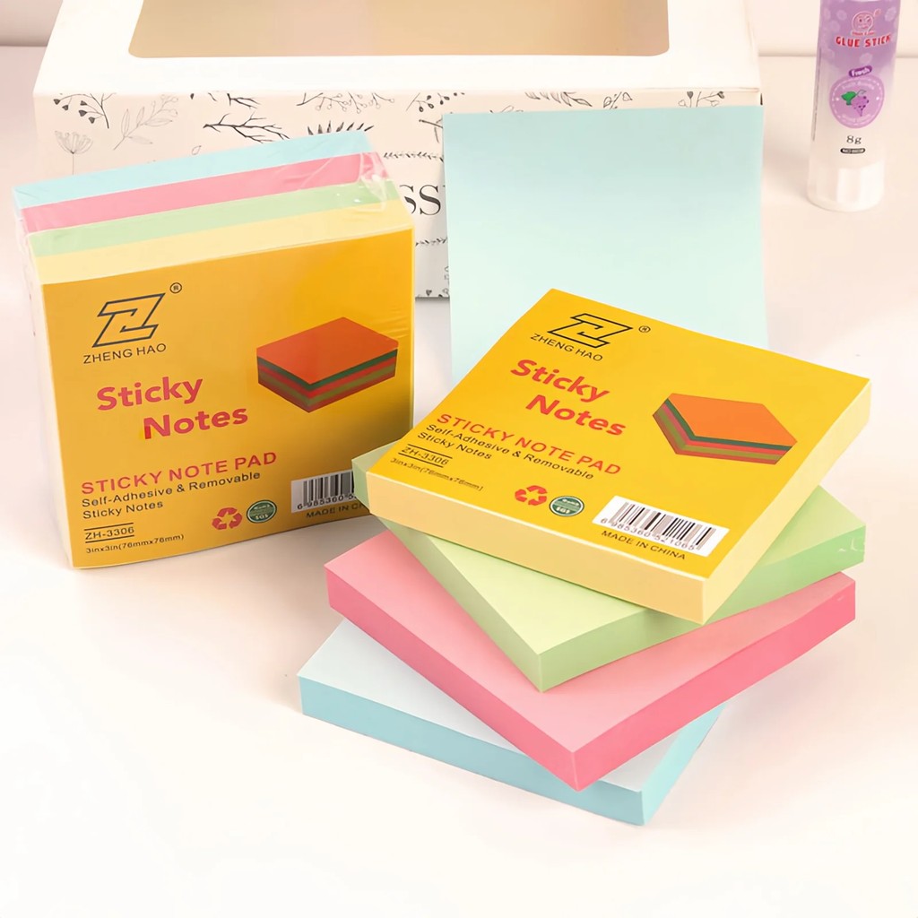 

100Sheets Color Posted It Memo Sticky Notepad Notes Pads Notebook School Office Stationery Posits