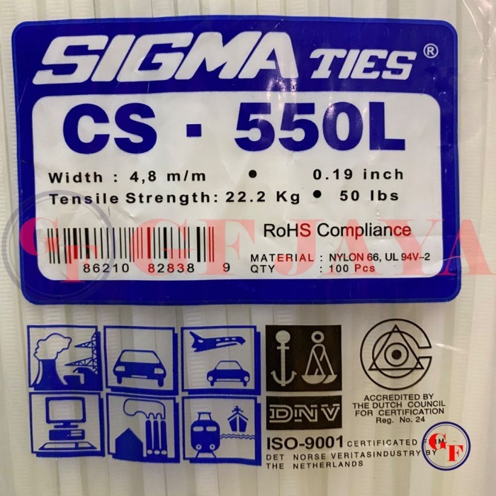 

Kabel Ties Sigma CS 550L / 55cm Putih CS550L Cable Tie White 55 cm