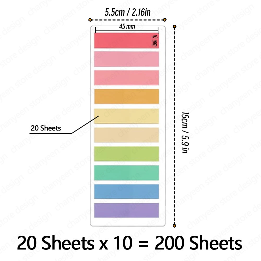

200-2400Sheets Transparent Index Creative Memo Pads Office School Stationery Self-Adhesive Stickers