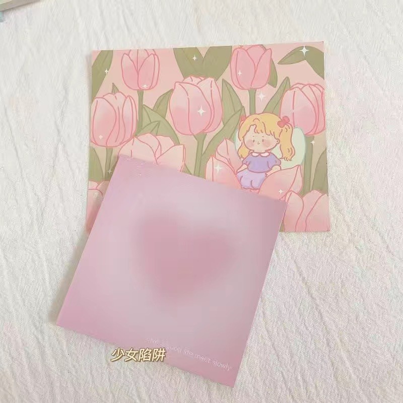 

50Sheets Ins Aesthetic Blush Gradient Memo Pad Mini Portable Student Pocket Notepad Sticky Notes