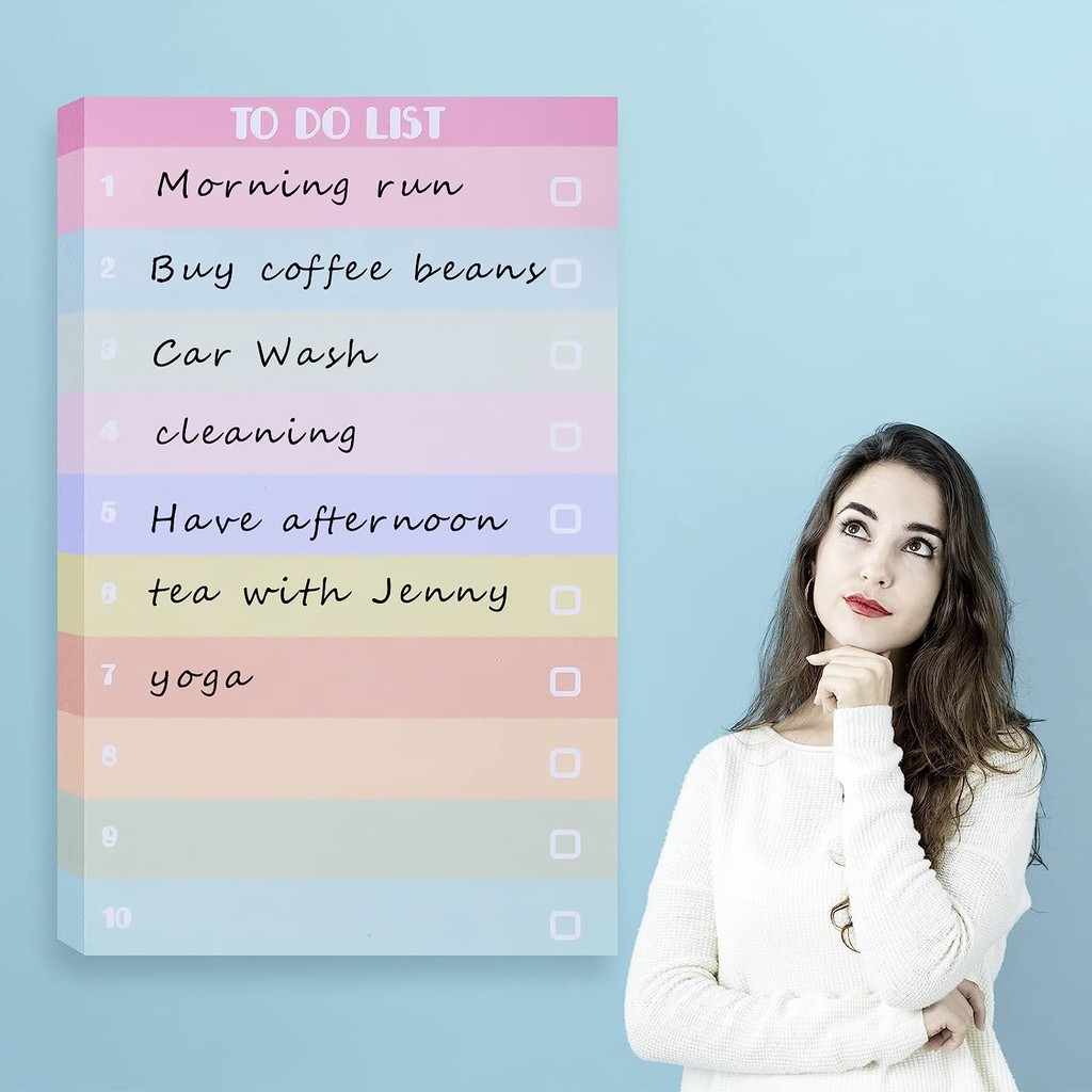

50 Sheets To Do List Sticky Notes Multicolors Lined Sticky Notes Portable Sticky Notes Memo Pad