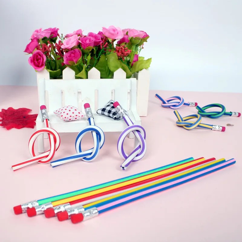 

10/50Pc Colorful Flexible Bend Painting Pencils With Eraser For Kids Birthday Gifts Party Favors