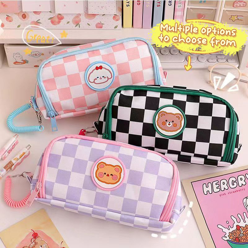 

Kawaii Pencil Case Portable Large Capacity Canvas Pen Pouch Cute Cosmetic Bag For Students School
