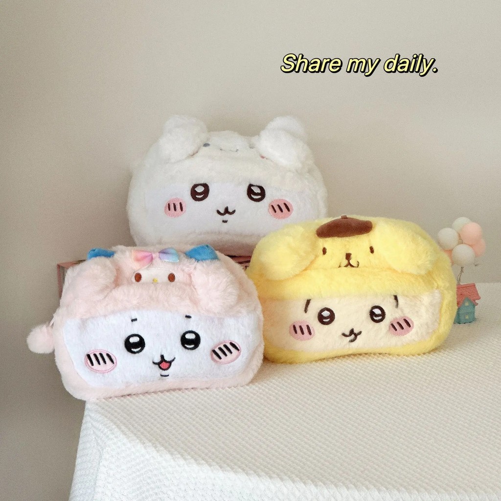 

Chiikawa Pencil Case Ins Style Cute Plush Bag For Teenage Students Holding Makeup Bag Zipper Pen Bag