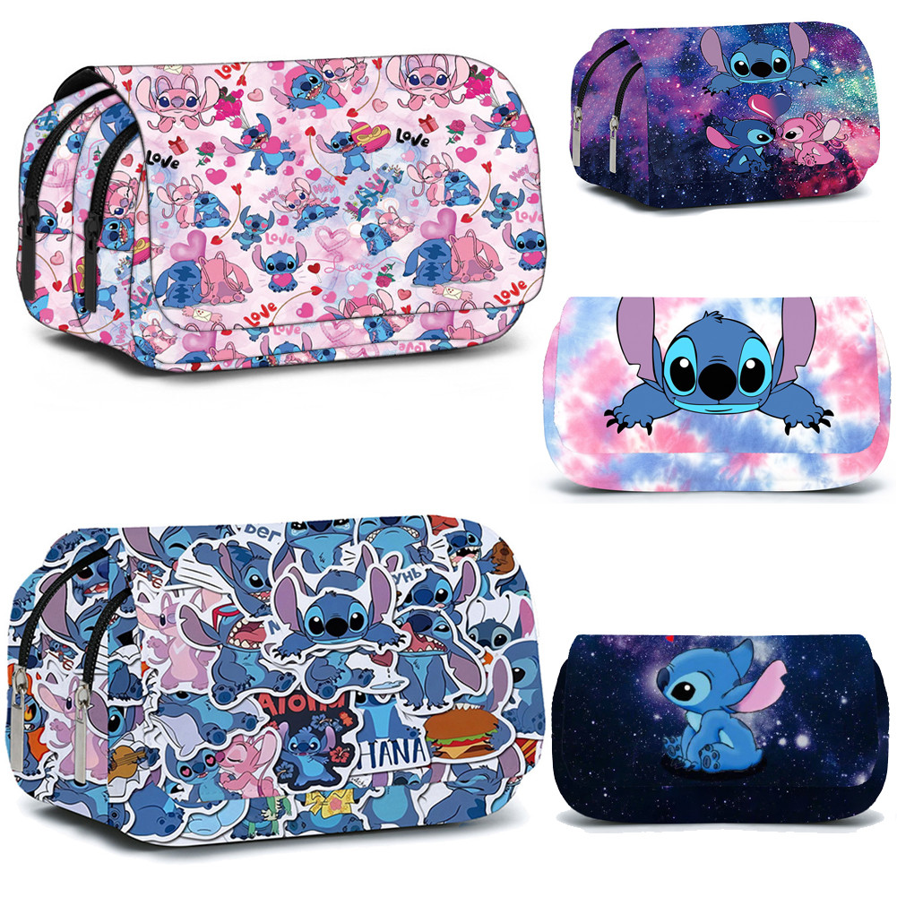 

Fully Printed Flap Pen Bag Stationery Box Stitch Cartoon Large Capacity Pencil Case Cute Anime Bags