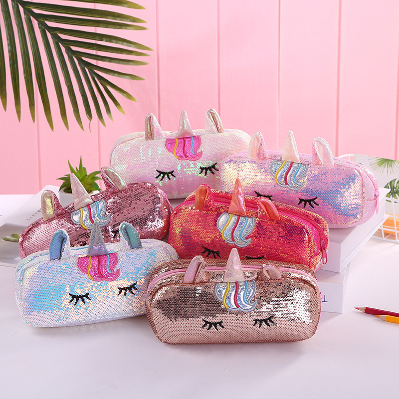 

Unicorn Pencil Case Sequin Estojo Escolar Kawaii School Supplies Estuche Escolar Pencilcase Kalem