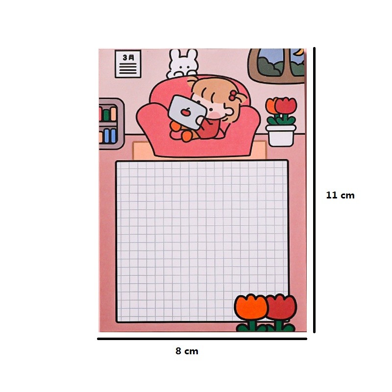 

1 Pack Of Mini Notebook Memo Convenient Girl Cute Note Page Note Information Gift Cartoon