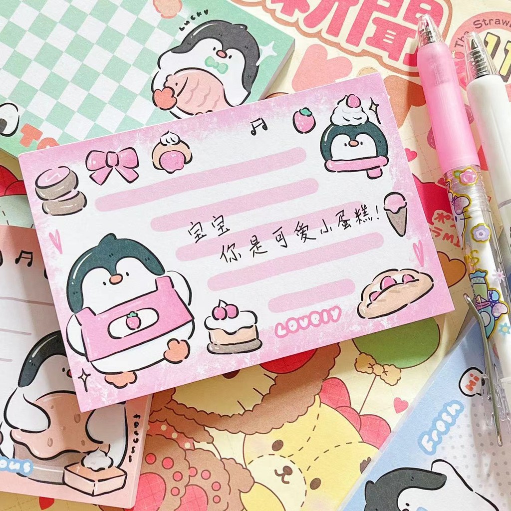 

Little Penguin Sticky Notes Paper No Stickiness Tear Sticky Notes Cartoon Cute Sticky Notes Are