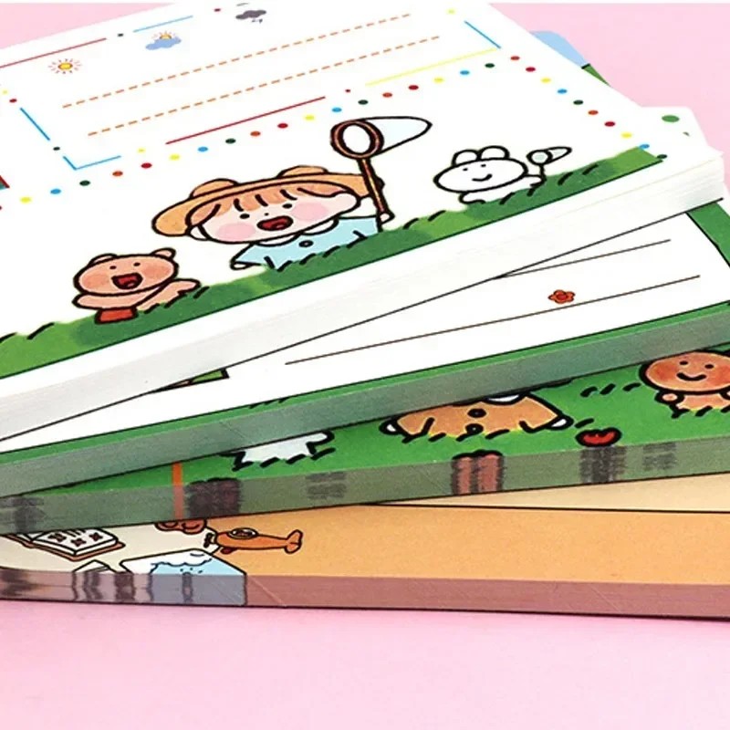 

1Pack Girl Cartoon Size Memo Sticky Notepad Plan Sheet Adhesive Stationery Large Plan Office School