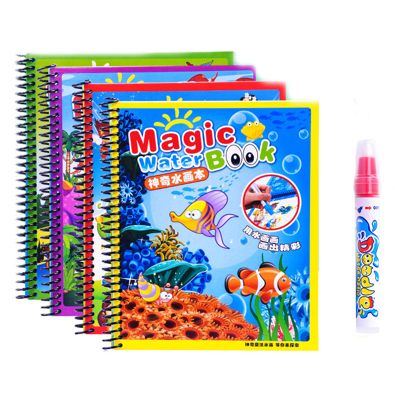 

Montessori Toys Magic Water Drawing Book Reusable Coloring Book Sensory Early Education Toys For