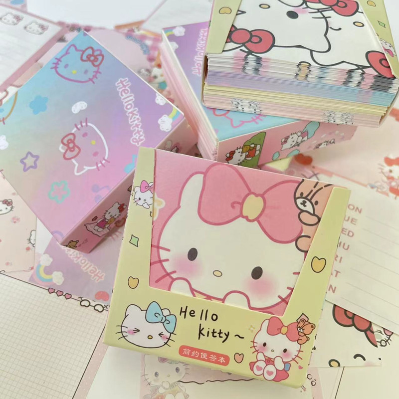 

1000-Page Cute Kt Memo Pads Boxed Hello Kitty Non-Sticky Student Handbook 20 Patterns Student