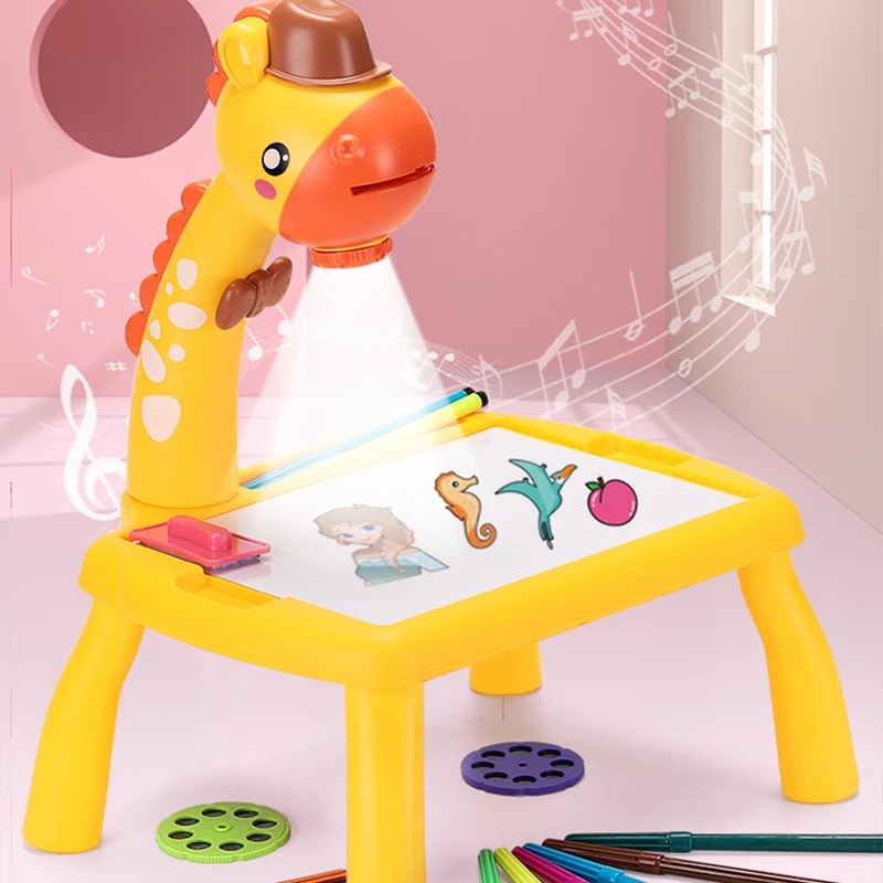 

Kids Led Projector Drawing Table Toy Art Drawing Board Painting Set Portable Educational Learning