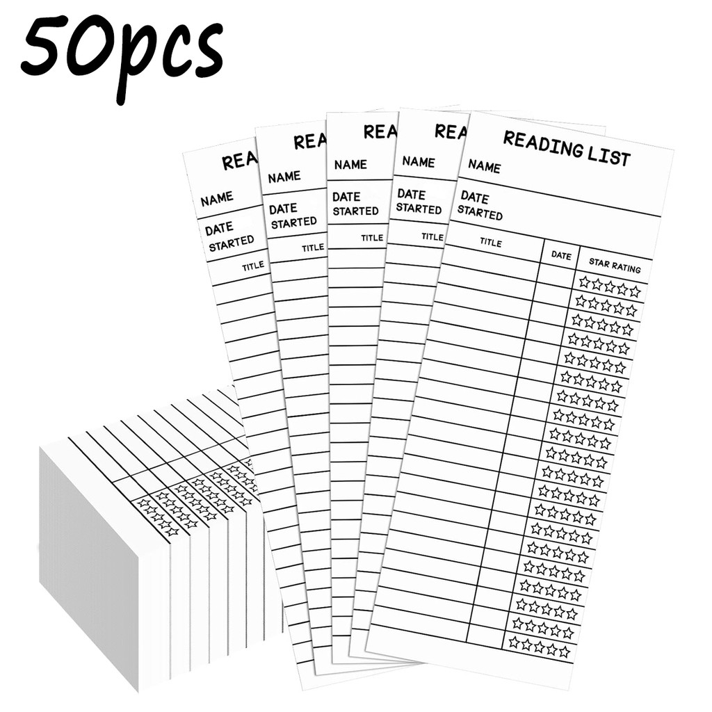 

50Pcs Reading List Bookmarks, Reading Log Bookmarks, Gifts And Literary Supplies For Reading Lovers