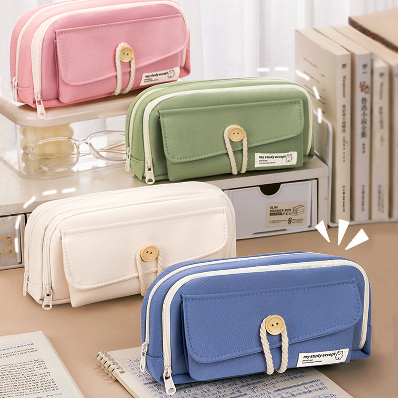 

Pencil Case Large Capacity Pencil Bag Cute Cosmetic Bag Canvas Pencil Pouch Student Supplies Back To