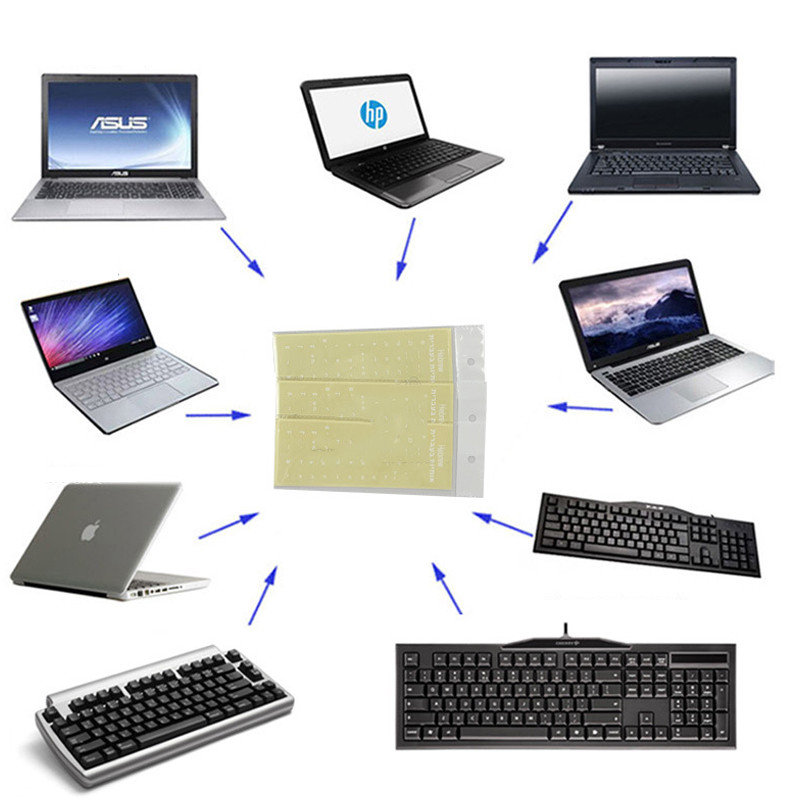 

1Pc Eco-Environment Plastic White Hebrew Laptop/Desktop Computer Keyboard Letter Keyboard Stickers