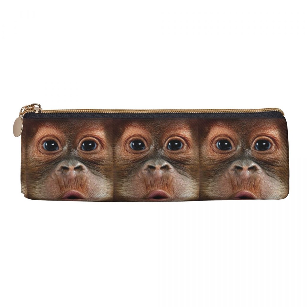 

Big Face Baby Orangutan Monkey Pencil Case Pencil Pouch Stationery Supplies Large Storage Pen Box