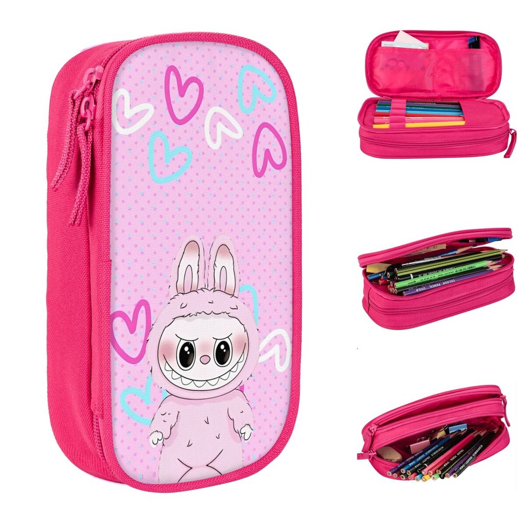 

Labubu Cute Monsters Pencil Case Pen Holder Bag For Student Big Capacity Students School Gifts