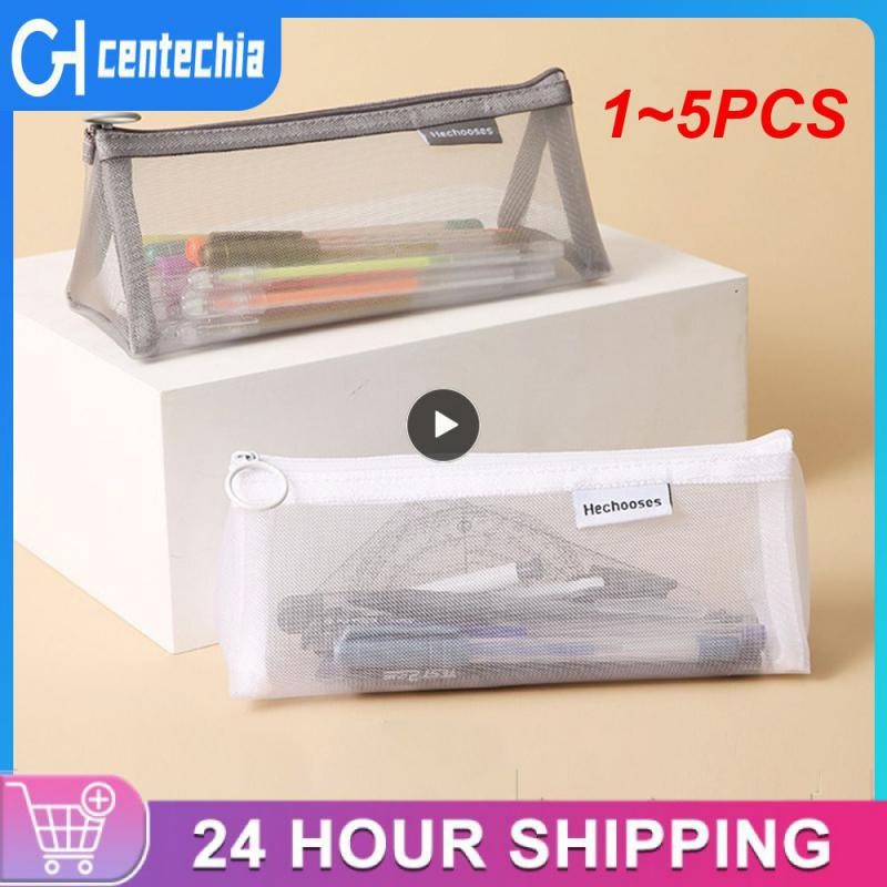 

1~5Pcs Large Capacity Stationery Box High Capacity Convenient Triangle Stationery Bag School