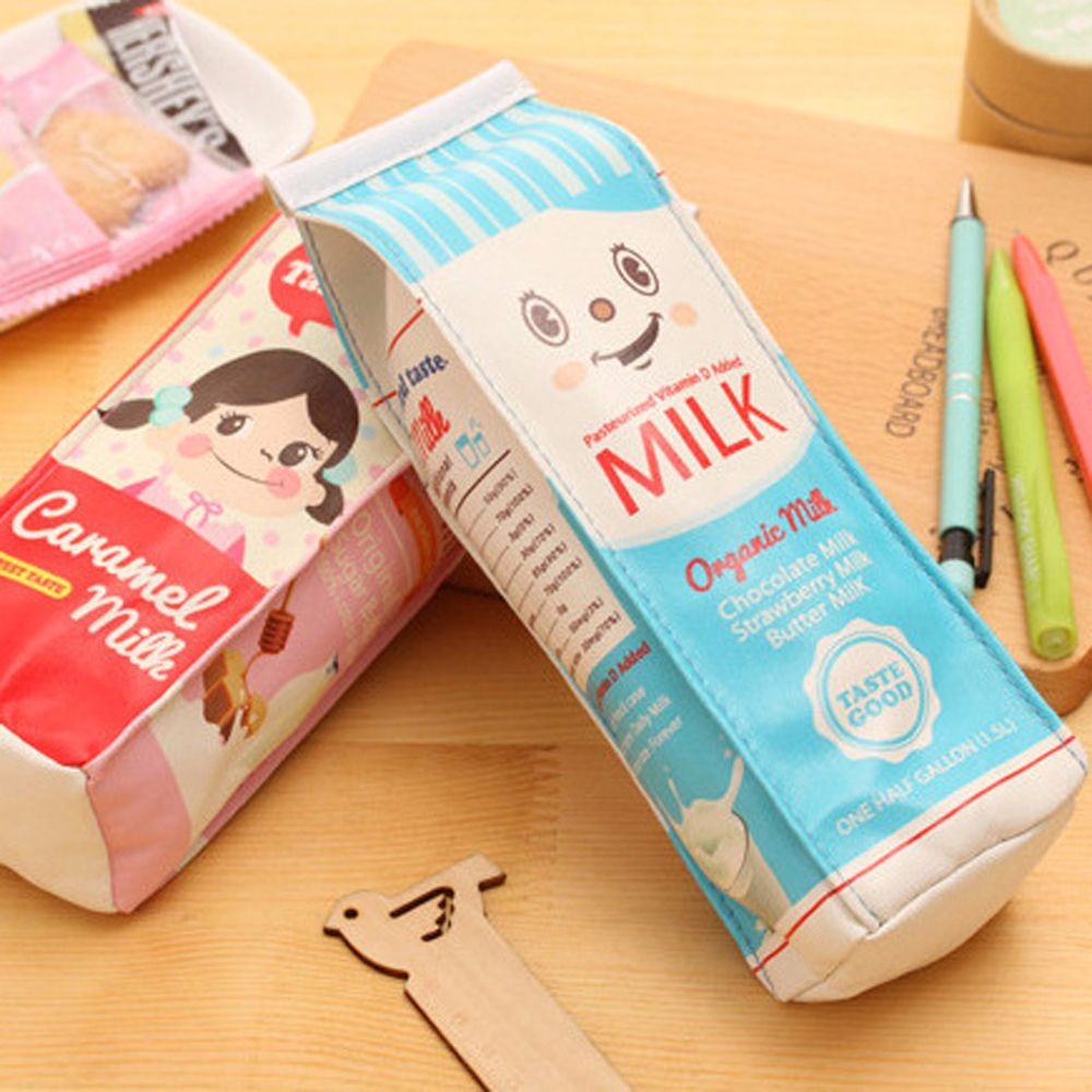 

Gift Creative School Stationery Big Storage Office Supply Cartoon Morning Milk Pen Bag Pencil Box