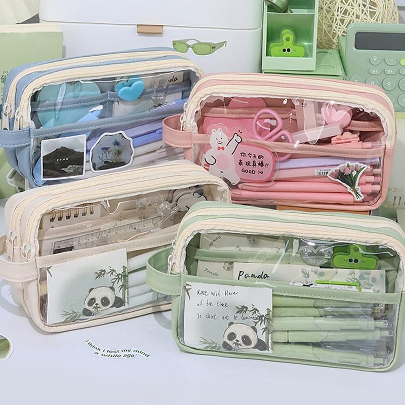 

Minimalist Transparent Large-Capacity Pencil Case Portable Five-Layer Classified Storage Pencil Bags