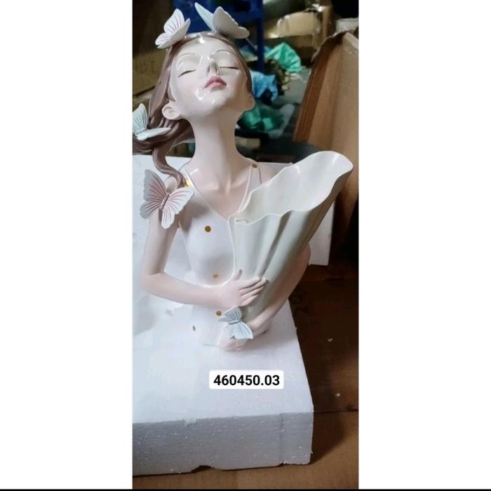 JTTOP" ORNAMENT PAJANGAN MEJA VAS BUNGA GADIS KUPU KUPU SKANDINAVIA RESIN
