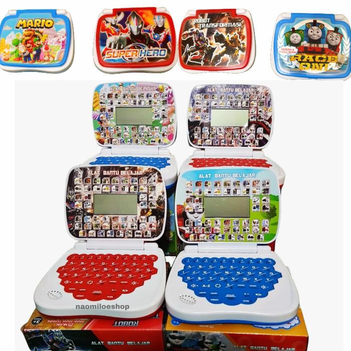 GROSIR MAINAN LAPTOP ANAK 4 BAHASA DENGAN LAYAR MAINAN ANAK LAKI LAKI
