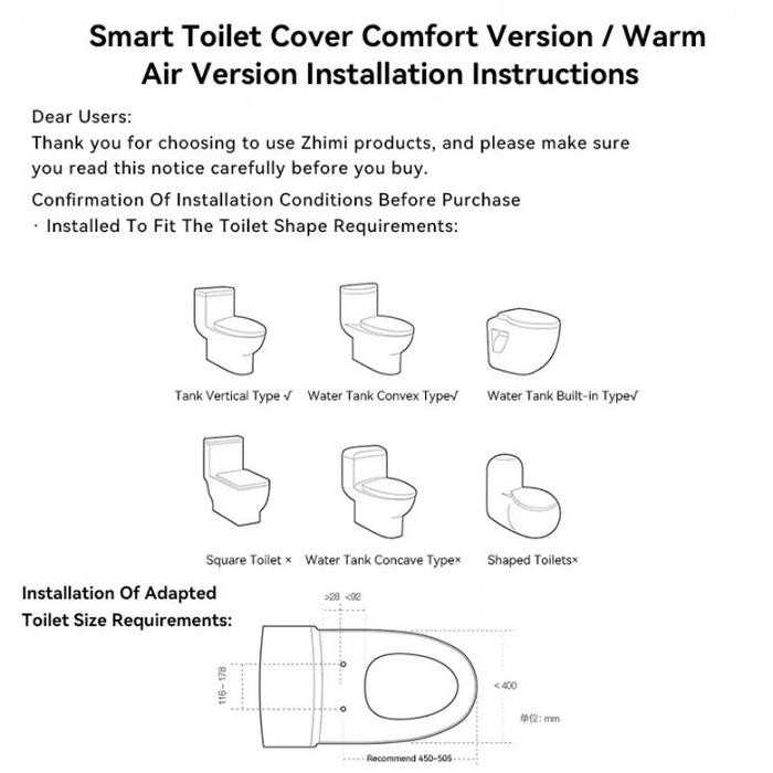 SMARTMI Smart Toilet Seat 2 (Warm Air Version) - ZNMTG09ZM