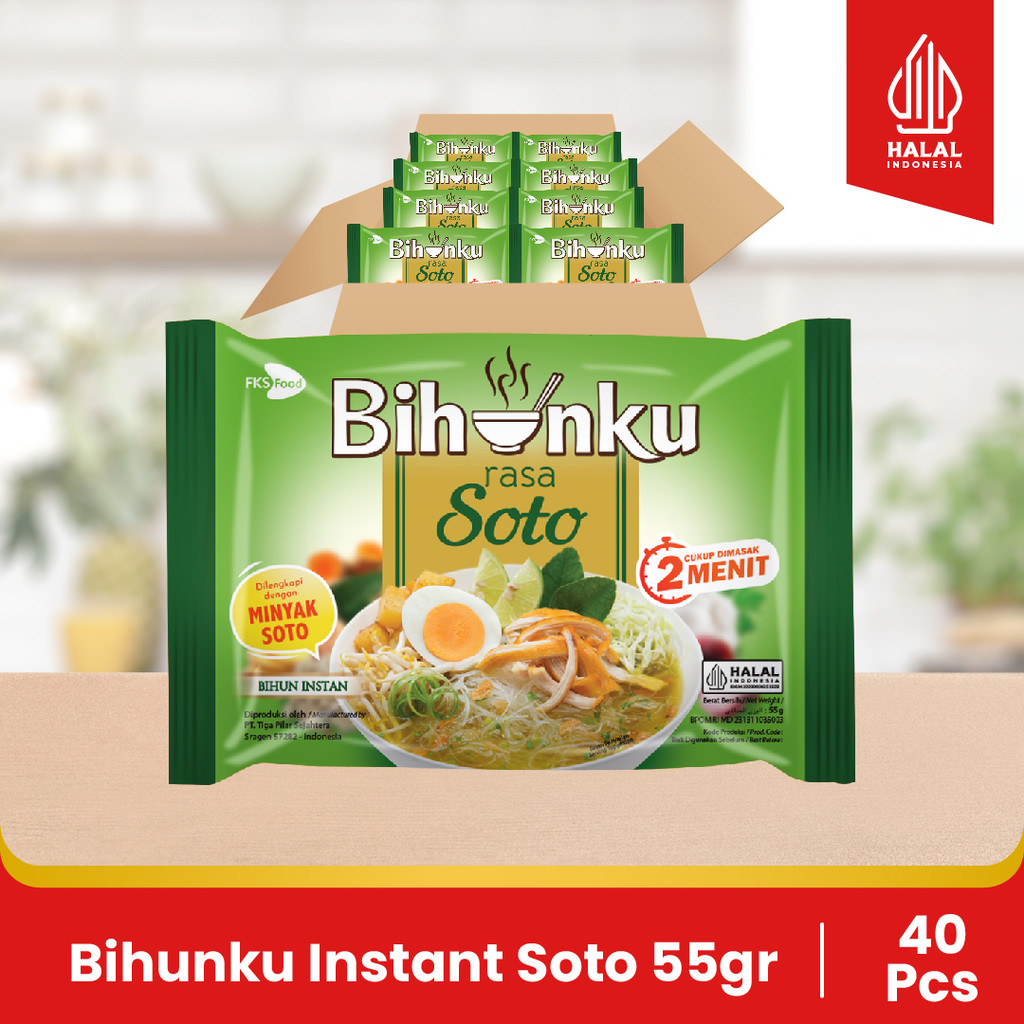 

Bihunku Instan - Soto - 1 karton - 40 Pcs - 55gr