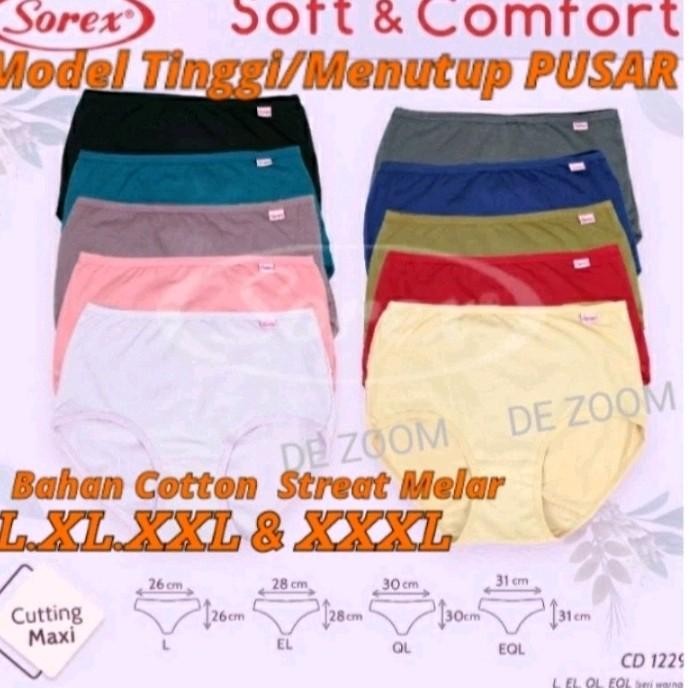 Aluna- Celana Dalam Wanita Sorex 1229 Bahan Katun Bisa Melar Banyak Model Tinggi Menutupin
