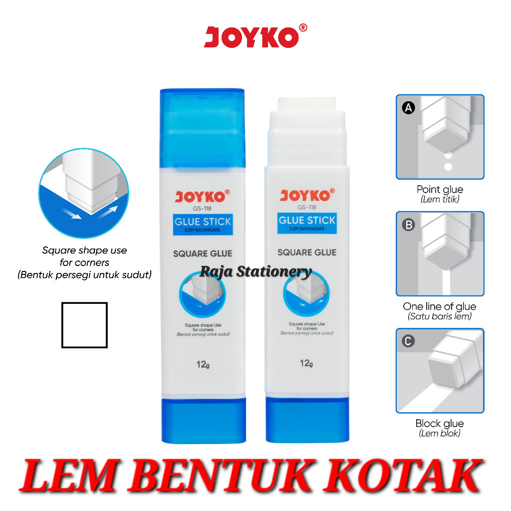 

Joyko Glue Stick 12g SQUARE / Lem Batang Stik Joyko KOTAK Kecil GS-118 - RAJA BIGBOX