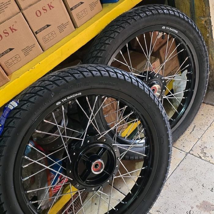 PELEK SET VELK TK RACING RX KING RING 18 TROMOL ORIGINAL JARI JARI TDR Motorcycle Ban Velg