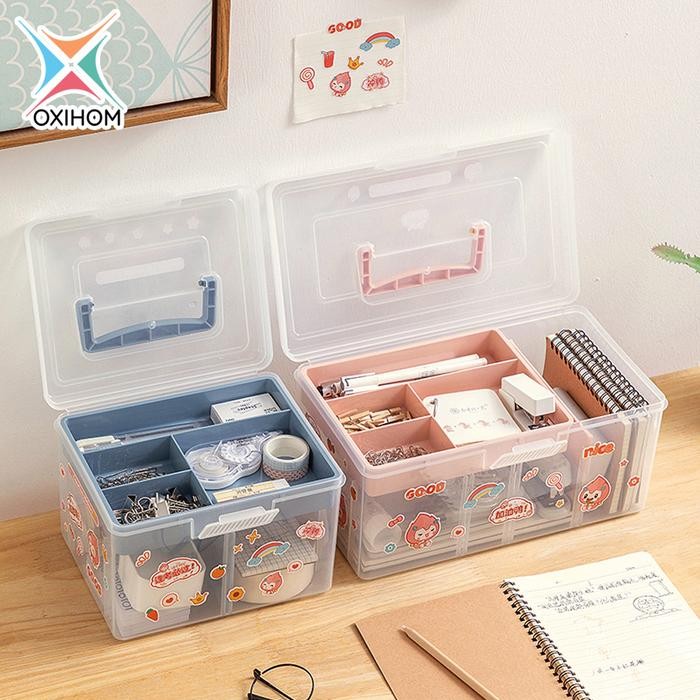 

Oxihom Tempat Kotak Penyimpanan Box Mainan Kotak Dengan Tutup Plastik Dapat disesuaikan