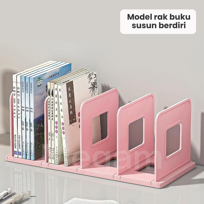

MEGAM Rak Buku Sekat Organizer Rak Sekat Penyimpanan Meja Rak Box File HSB737