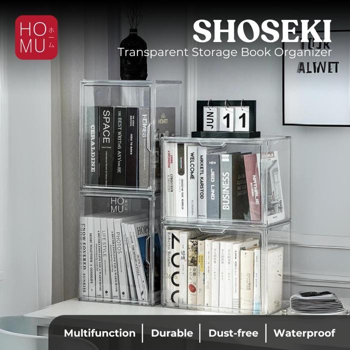 

Kotak Penyimpanan Buku Transparan HOMU SHOUSEKI untuk Koleksi Buku, Novel, Komik, Majalah - Desk