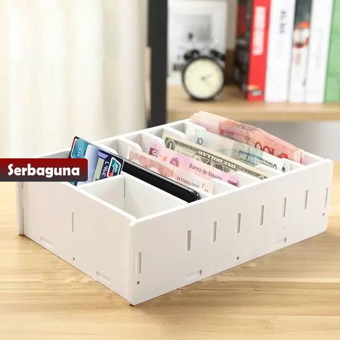 

YOSINOGAWA - Kotak penyimpanan laci kotak ganti multi-kisi kotak kasir supermarket desktop rak