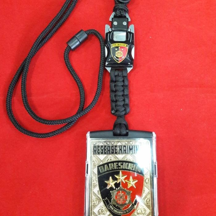 

tactical lanyard id card plat kuningan sepuh emas logo bareskrim