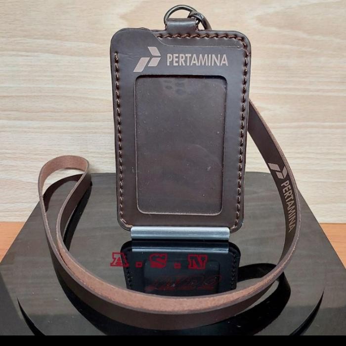 

holder kalung id card kulit pertamina