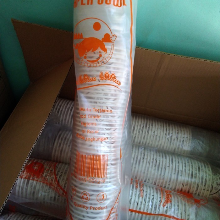 [Bestone] Paper Bowl Motif merk Walalaa UK.360ml