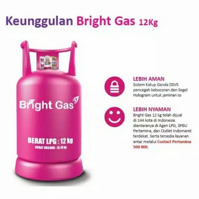 [Bestone] Tabung Bright Gas 12kg + isi Tabung Pink 12kg + isi