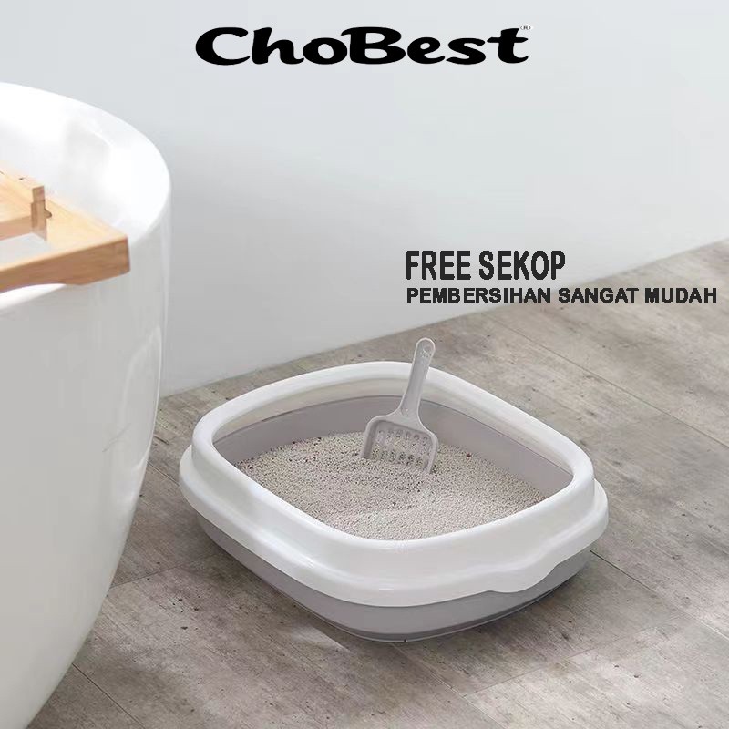 CHOBEST Cat Litter Box Free sekop Ukuran Besar Tempat Buang Air Kucing CW 03 Toilet Kucing Anti