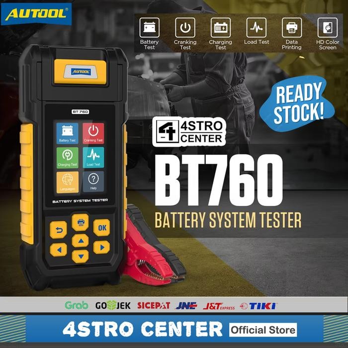 AUTOOL BT760 Alat Tester Test Aki Mobil Motor + Printer Thermal